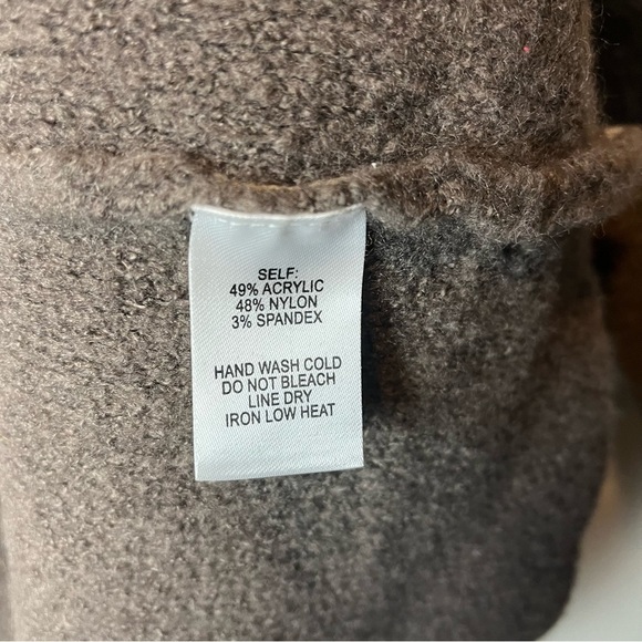 Lulus Cozy Caption Ivory Brown Long Oversized Open Cardigan Sweater Size S/M - Picture 3 of 5